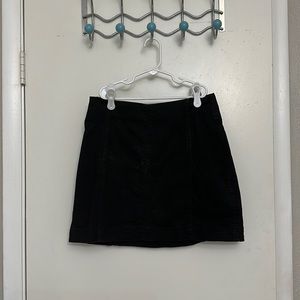 Black denim skirt